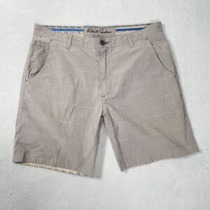Robert Graham Chino Shorts Mens Sz 36 Plaid Khaki